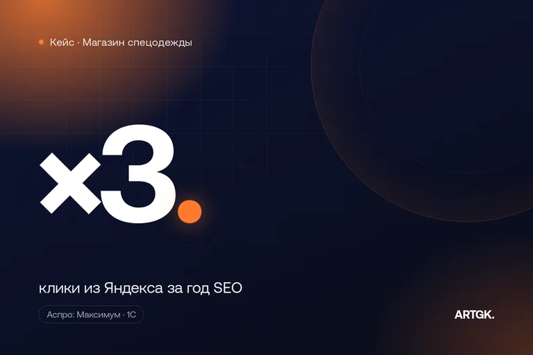Кейс: SEO интернет-магазина спецодежды на Аспро: Максимум — клики из Яндекса ×3